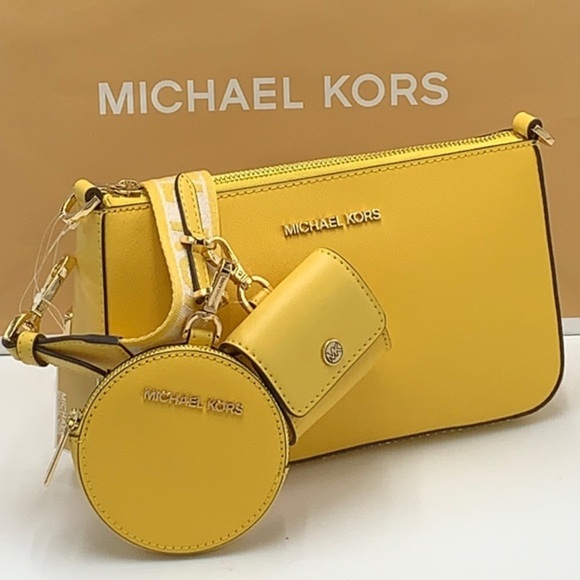 Michael Kors Handbags - MICHAEL KORS JET SET TRAVEL SMALL
SHOULDER CROSSBODY BAG WITH TECH ATTCH AIRPOD